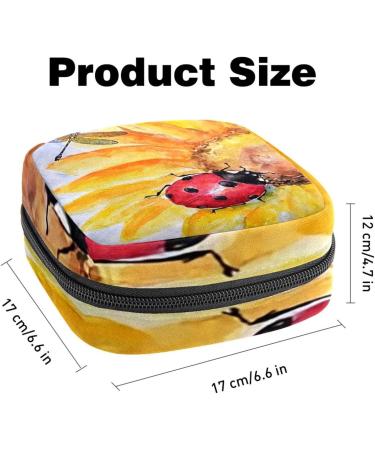 Lady Beetle Sunflower Storage Bag for Women | Portable Menstrual Pad & Cup - Stylish Zip Bag for Teens & Girls - Buy Online on GoSupps.com