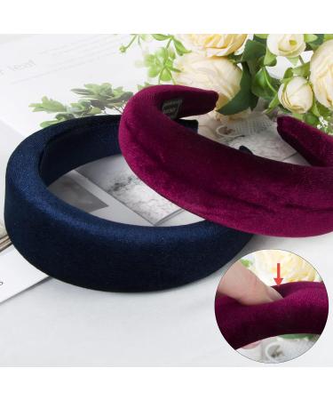 Blessing 4-Pack Padded Hair Ropes & Headbands for Women - Wide Hair Bands Hair Accessories in Black Blue Red & Apricot - Buy Online on GoSupps.com