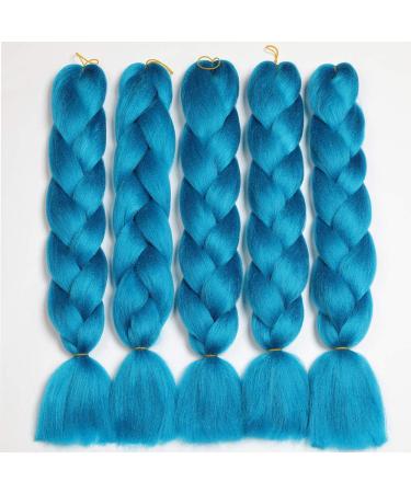 Showjarlly Jumbo Braid Artificial Hair - 24 Inch Ombre KanCalon Hair Extensions (5 Pack) for Box & Twist Braids in Navy Blue - Buy Online on GoSupps.com