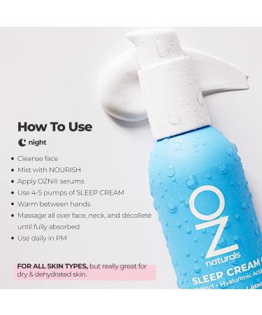 OZNaturals Sleep Cream - Anti-Aging Night Cream with Hyaluronic Acid Retinol & Vitamin C for Smooth Skin & Age Spots - 3 oz - Buy Online on GoSupps.com