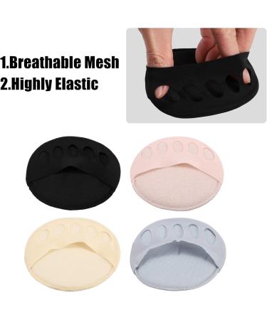 VOCOSTE 8 Pairs Forefoot Pads - Soft Fabric Breathable & Colorful Five Toes Support | Black Pink Gray Beige - Buy Online on GoSupps.com