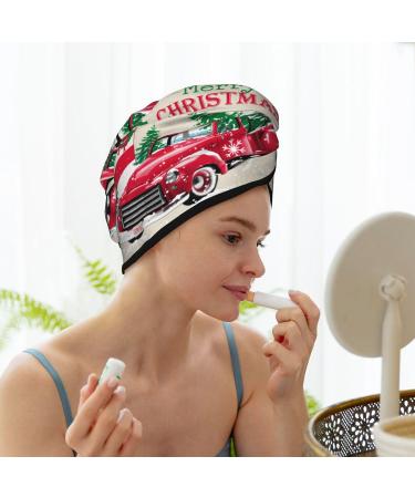 Merry Christmas Microfiber Hair Towel | Soft Super Absorbent Coral Velvet Wrap for Long & Curly Hair | Quick Dry Cap for Women - Buy Online on GoSupps.com