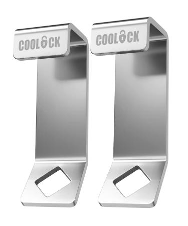 COOLOCK 2 Pack Cooler Lock Bracket with Bottle Opener Compatible with Yeti/RTIC Coolers - Heavy Duty Lock Brackets for Coolers Tie Down Accessories Stainless Steel Construction/Large Diamond Hole
