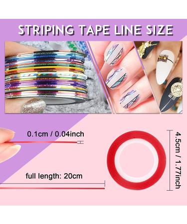 NICEMOVIC 62pcs 32 Colors Nail Art Striping Tape for DIY Nail Decoration - Buy Online on GoSupps.com