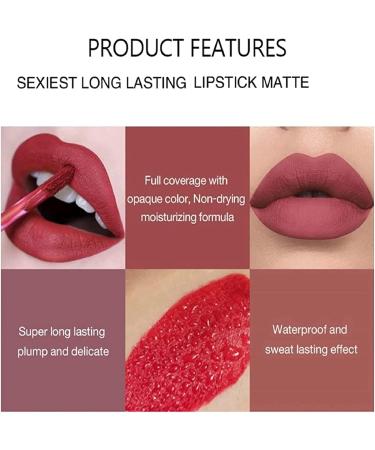 3 Colors Matte Liquid Lipstick Set Nude Velvety Long Lasting Non-Stick Cup Long Lasting Waterproof Lipstick Matte Lipstick Gift for Women - Buy Online on GoSupps.com