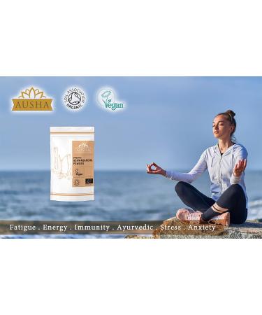 AUSHA Organic Ashwagandha Powder 250g - Soil Association Certified | Pure 250g Pack - Buy Online on GoSupps.com