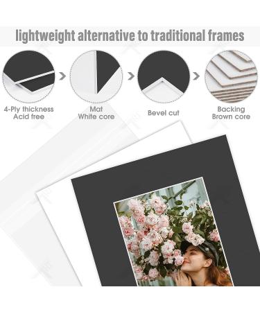 Pack of 50 8x10 Black Picture Mat Mattes for 5x7 Photo + Backing & Bags | Golden State Art - Buy Online on GoSupps.com