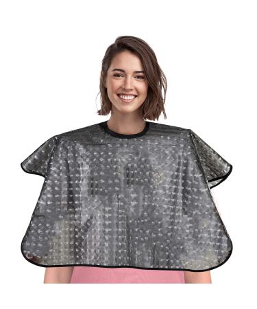 Waterproof Hair Dye CapeShort Comb-Out Capes for Hair StylistMakeup Apron for Hair ColorBleachShampoo and More Black - Buy Online on GoSupps.com