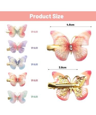 Mezrkuwr 10 Pieces Butterfly Clips Small Hair Clips Rhinestone Butterfly Clips Cute Hair Clips Headwear Hair Accessories for Wedding - Buy Online on GoSupps.com
