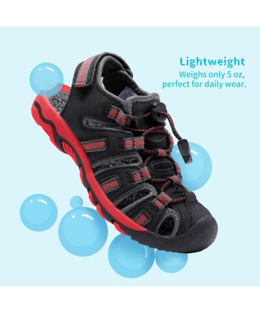DREAM PAIRS Unisex Kids 160912-k Sports Sandals | 32 EU Black Grey Red - Comfortable & Stylish Sandals for Active Kids - Buy Online on GoSupps.com