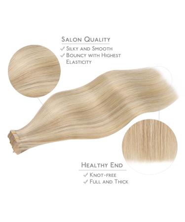 20pcs Real Hair Tape Extensions - 30cm Dirty Blonde Highlights | If-alife Silky Straight Remy Invisible Skin Weft - Buy Online on GoSupps.com