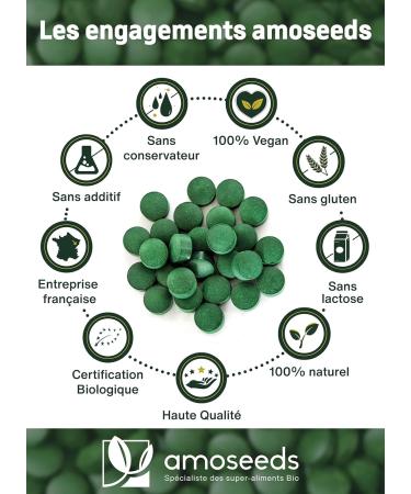 ORGANIC Spirulina & Chlorella | 400 Vegan Tablets of 500mg | 4500mg per day | 17% Phycocyanin Cold Dried | Detox Anti-fatigue Antioxidant | Top Quality - Buy Online on GoSupps.com