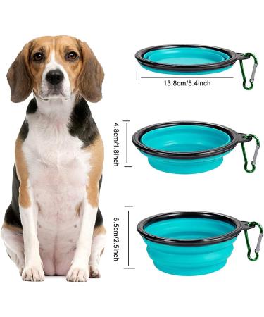 Womgf 2-in-1 Dog Water Bottle & Food Container - 800ml with 2 Folding Bowls - Pet Travel Bottle (Blue) - Ideal for Dogs - Buy Online on GoSupps.com