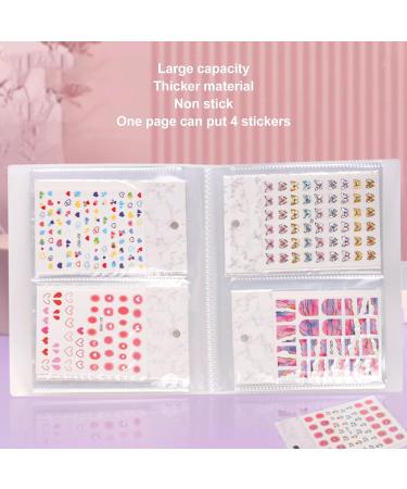 Nail Art Sticker Storage Book 80 Slots Frosted Hard Cover Nail Stickers Collecting Album Nail Art Sticker Photo Album for Beauty Salon - Buy Online on GoSupps.com
