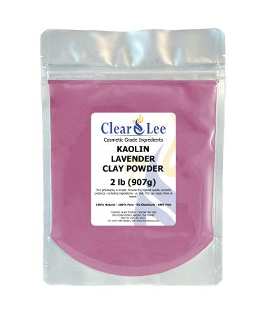 Kaolin Lavender Clay Cosmetic Grade Powder - 100% Pure Natural Powder - Great For Skin Detox Rejuvenation and More - Heal Damaged Skin - DIY Clay Face Mask (2 lb)