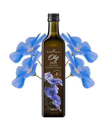 Kuchnia Zdrowia - Unrefined linseed oil 500ml - Cold pressed - Vitamins minerals and omega-3 fatty acids - Vegan and gluten-free