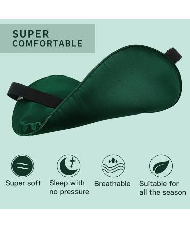 MMCTION Silk Sleep Eye Mask - Ultra Soft Eye Covers for Ultimate Comfort - Adjustable Strap - Green - Buy Online on GoSupps.com