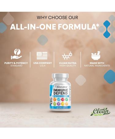 Immune Defense Support Supplement 8 in 1 w/ Zinc 50mg Quercetin Vit C 1000mg Vitamin D3 5000 IU Elderberry Turmeric Curcumin Ginger Echinacea - Immunity System Booster Adults Vegan - 60Ct (2) - Buy Online on GoSupps.com