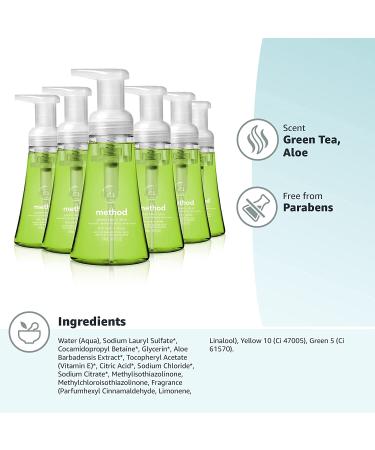 Method Foaming Hand Soap Green Tea + Aloe 10 Fl Oz (Pack of 6) - Refreshing Scent, Gentle Cleansing Formula | Eco-Friendly Packaging - Buy Online on GoSupps.com
