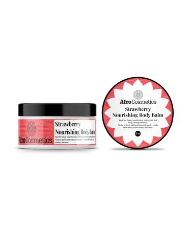 AFROCOSMETICS Nourishing Body Balm Hydrating Balm for Dry Skin Strawberry 8 oz