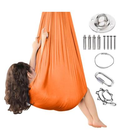 Children's sensory full body socks for young girls adult autism full-body overturn stretchy breathable body Sox for stress reduction in children with autism 280x100cm orange
