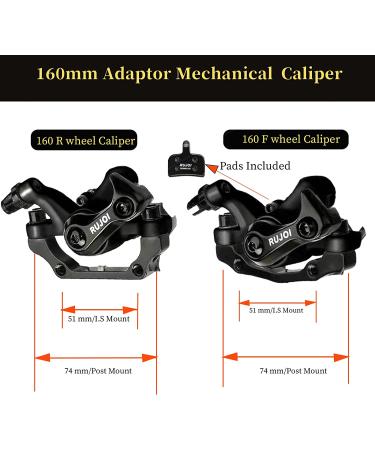 RUJOI Bike Disc Brake Kit - Aluminum Front & Rear Calipers | Full Alloy Levers | 160mm Rotor | Tool-Free Pad Adjuster for Road & Mountain Bikes - Buy Online on GoSupps.com
