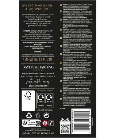 Baylis & Harding Sweet Mandarin & Grapefruit Luxury Bath Bomb Gift Set - Vegan Friendly - Buy Online on GoSupps.com
