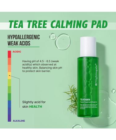 Nightingale TEATAMIN Facial Treatment Essence - Redness Relief Korean Toner for Sensitive Skin Hypoallergenic & Cruelty-Free Skincare with Tea Tree & Vitamins - Buy Online on GoSupps.com