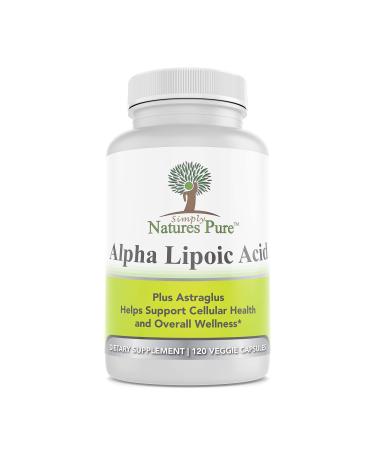 Simply Nature's Pure Astragalus Alpha Lipoic Acid 600mg 120 Veggie Capsules RLA R-LA R-Lipoic S-Lipoic, ALA, Thioctic Acid, Non-GMO, 4 Month Supply 1 Count (Pack of 120)