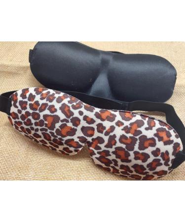 2 Pack Leopard Print Black 3D Sleep Mask for Women - Adjustable Strap, Lightweight & Comfortable - Ideal for Travel, Nap, Shift Works - Buy Online on GoSupps.com