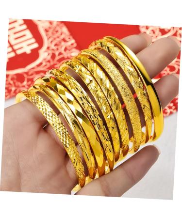 Zerodeko 2 Pcs Cuff Bangle Friend Bracelet Gifts Open Bangle Gold Women Bracelet Open Bracelets Golden Bangle Bracelet Open Gold Cuff Kids Bracelet Golden Bracelet Miss Personality Jewelry 5.8X0.6CMx2pcs As Shownx2pcs - Buy Online on GoSupps.com