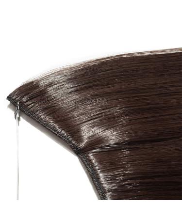 Silk-Co Hair Extensions - Dark Brown 50cm Invisible Cord & Rubber Band Smooth Synthetic Hair Sealing for Women - Buy Online on GoSupps.com