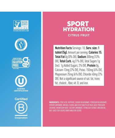 Nuun Sport Electrolyte Tablets with Magnesium Calcium Potassium Chloride & Sodium Gluten Free & Vegan Citrus Fruit 4 Pack (40 Servings Total) - Buy Online on GoSupps.com
