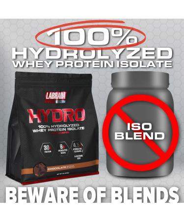 LABRADA Hydro 100% Pure Hydrolyzed Whey Protein Isolate Powder, Lactose Free, Glutamine, Fastest Digesting Whey Available, Instant Mixing, Delicious Taste 47 Servings 4lb (Chocolate) Chocolate 4 Pound (Pack of 1) - Buy Online on GoSupps.com