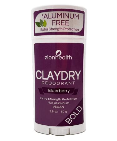 Zion Health Bold ClayDry Deodorant Elderberry 2.8 oz (80 g) - Buy Online on GoSupps.com