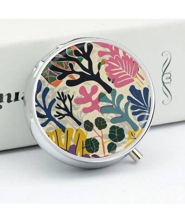 Portable 3 Compartment Pill Box Case Travel-Friendly Organizer with Tree & Leaves Design | Small Medicine Holder for Purse & Pocket - Buy Online on GoSupps.com