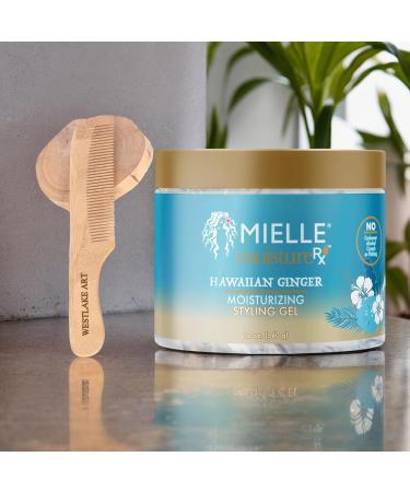 Styling Gel Moisture Rx Hawaiian Ginger Hair 12oz - Long-Lasting Hold Vitamin-Enriched Curls & Waves Bundle with Wooden Comb - Pack of 2 - Buy Online on GoSupps.com