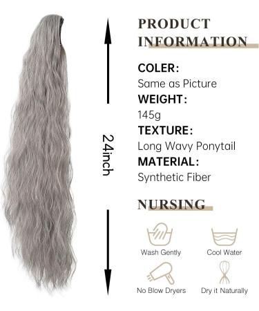 Ponytail Extension Natural Fluffy Pony Tail Synthetic Hairpiece for Women Silver Gray Blonde Ponytail Hair Extension Claw Clip 24inch Long Curly Ponytail Hair Extension(NMW1047-12) - Buy Online on GoSupps.com