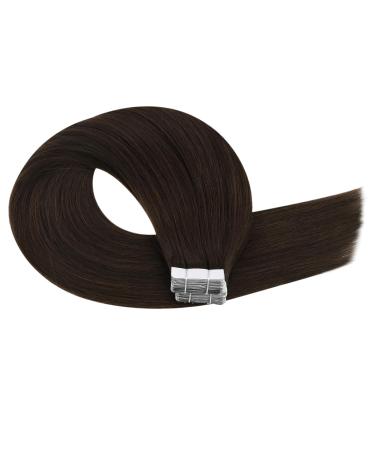 Ugeat Tape In Extensions - Brown Seamless Human Hair Extensions - Dark Brown 25 cm #2 - Premium Quality Hair Extensions for Effortless Style - Buy Online on GoSupps.com