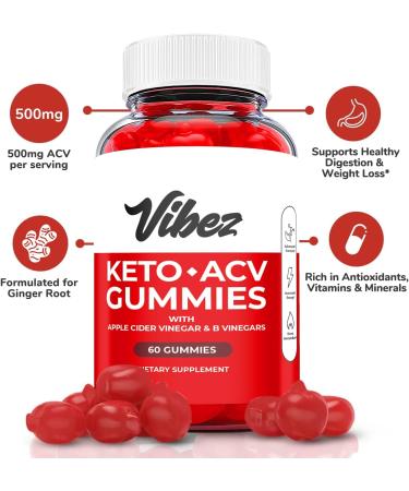 (2 Pack) Vibez Keto Gummies - Vegan Formula with ACV for Weight Loss - 120 Gummies - Buy Online on GoSupps.com