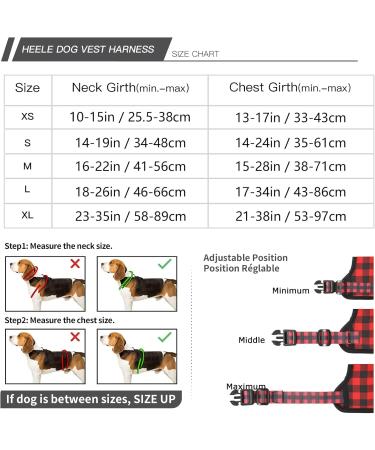 Heele Adjustable No-Pull Dog Harness | Breathable Chest Harness for Small Dogs - Reflective Padded Handle Black-Red (35-61cm) - Buy Online on GoSupps.com