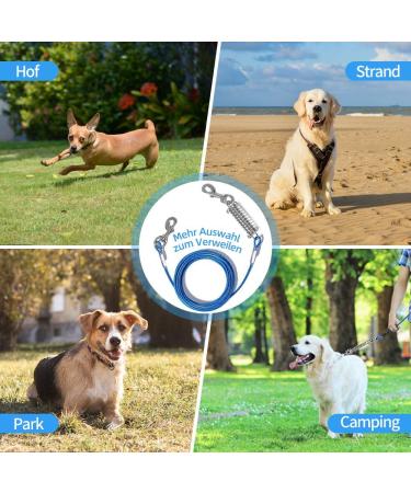 Buy Mi Metty 10ft Dog Tie Out Line - Shock-Damping Spring Leash for Medium to Large Dogs - Blue Perfect for Courtyards - International Shipping Available - Buy Online on GoSupps.com
