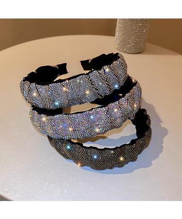 Wiwpar Rhinestone Beaded Headband for Women Girls - Wide Sparkle Hair Hoop for Party - Silver Headwear Accessories - Buy Online on GoSupps.com
