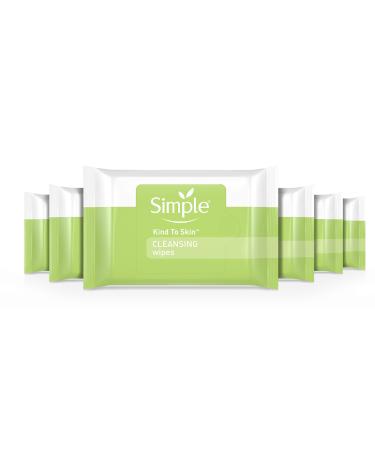 Simple Cleansing Wipes Face Wipes for Removing Makeup Kind to Skin Removes Waterproof Mascara, White, Fragnance Free, 25 Count, Pack of 6 ohne duftstoffe 25 Count (Pack of 6)