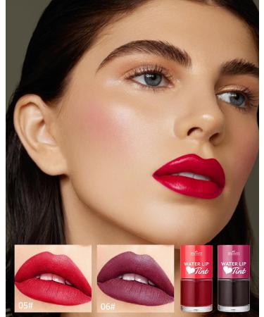 Buy 2 Colors Lip Tint Stain Set - Long Lasting Waterproof Korean Glossy & Matte Mini Liquid Lipstick for Lips & Cheeks - International Shipping Available - Buy Online on GoSupps.com