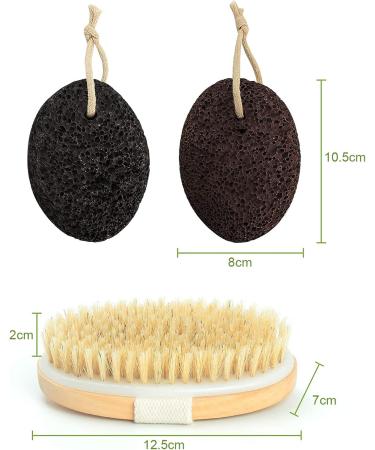 2 Pcs Pumice Stone Dead Hard Skin Callus Remover for Feet/Hands/Body 2 Different Coarse Levels Foot Scrubber Stone with Dry Bath Brush - Buy Online on GoSupps.com