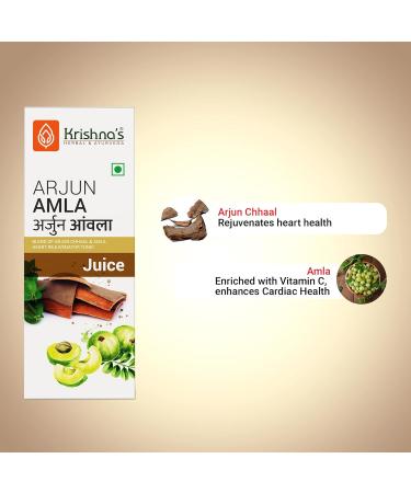 Krishna's Herbal & Ayurveda Arjun Amla Juice - 500ml (Pack of 1) - Buy Online on GoSupps.com