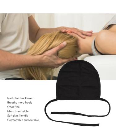Narrow Air Tubes Cover | Breathable Cotton Tracheostomy & Laryngectomy Protection | Dustproof Stoma Cover - Black - Buy Online on GoSupps.com