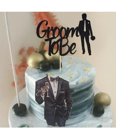 Arthsdite 1Pc Groom to Be Cake Topper Future Mr Engagement Wedding Bachelor Party Decoration Supplies - Black Glitter - Buy Online on GoSupps.com