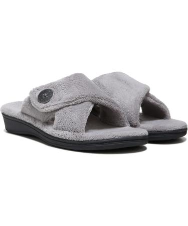 Vionic Women's Indulge Pauline Slipper - Comfortable Open Toe Spa Slippers with Arch Support & Three-Zone Comfort | Light Grey Size 9 Med - Ideal for Ladies - Buy Online on GoSupps.com